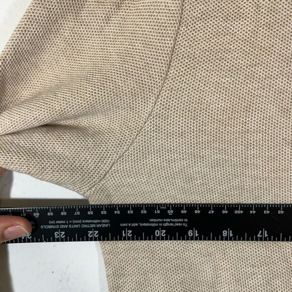 Polo Ralph Lauren mens pullover sweater brown large Pima cotton 1/4 zip pony tan - Picture 7 of 11